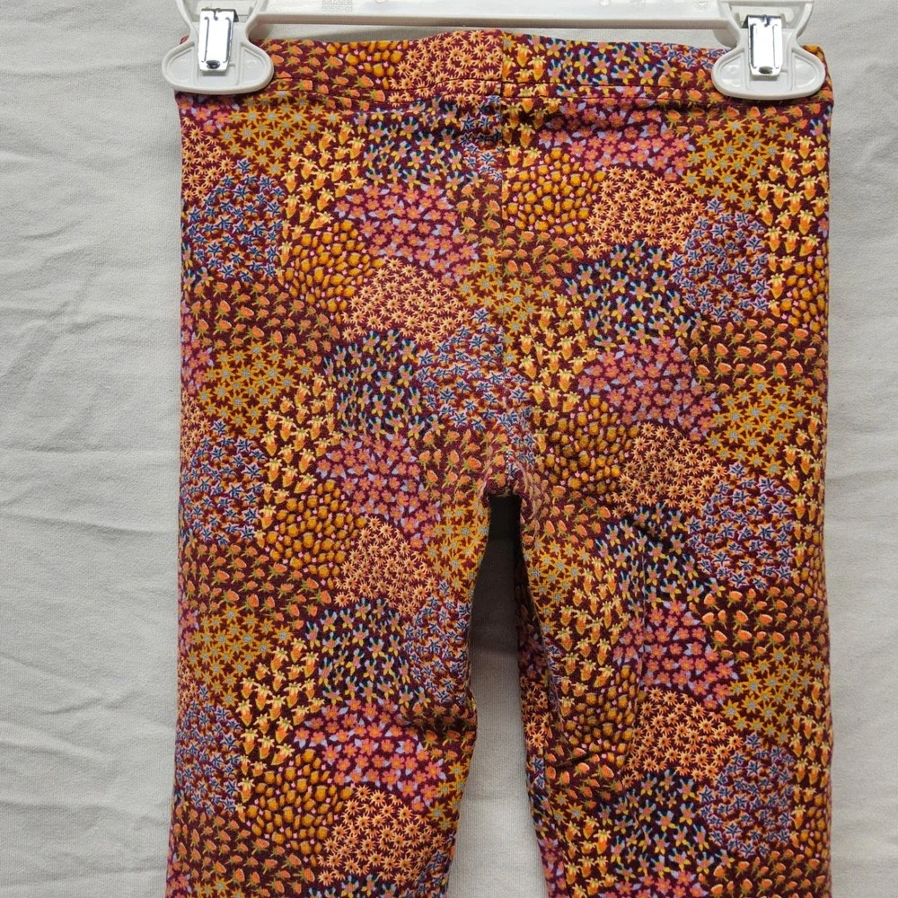 Matilda Jane Top and Leggings Set‎ Kids Size 6 Pink Floral Waffle Knit Ruffles
